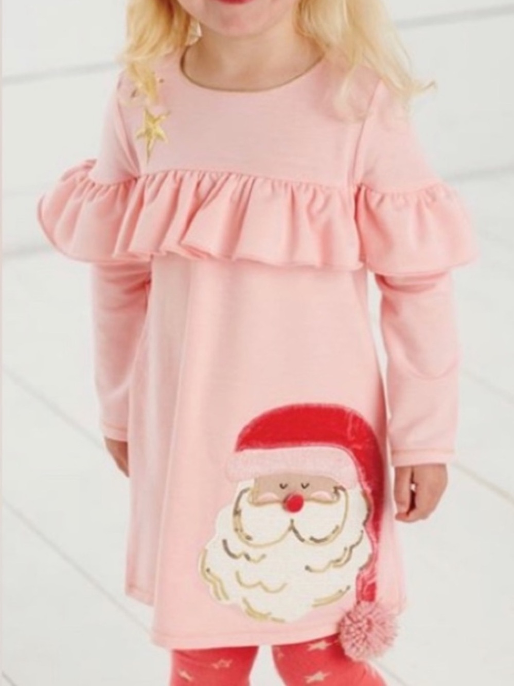 Mud Pie Pink  Santa Holiday Dress